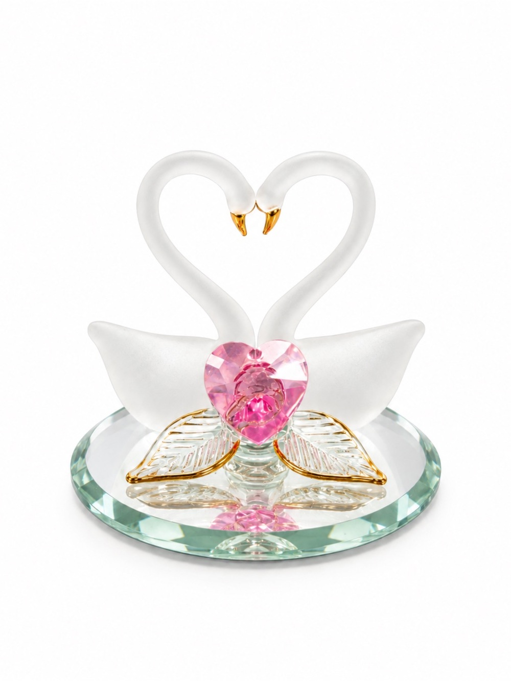 Glass Baron 1997 Crystal Swan Figurine Vintage